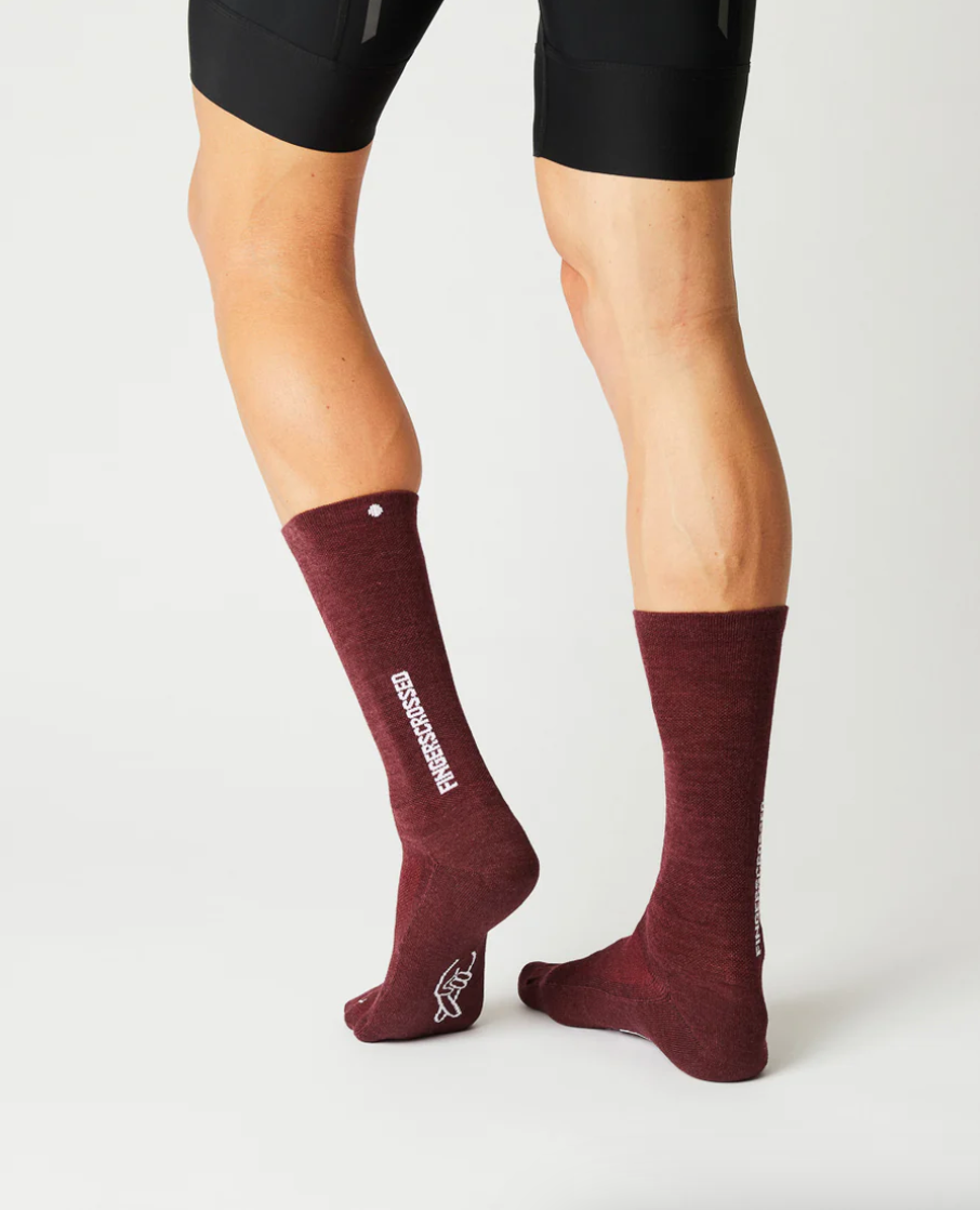 Fingerscrossed Light Merino Silk Socks / Bordeaux - KULT • Cycling Shop & Café