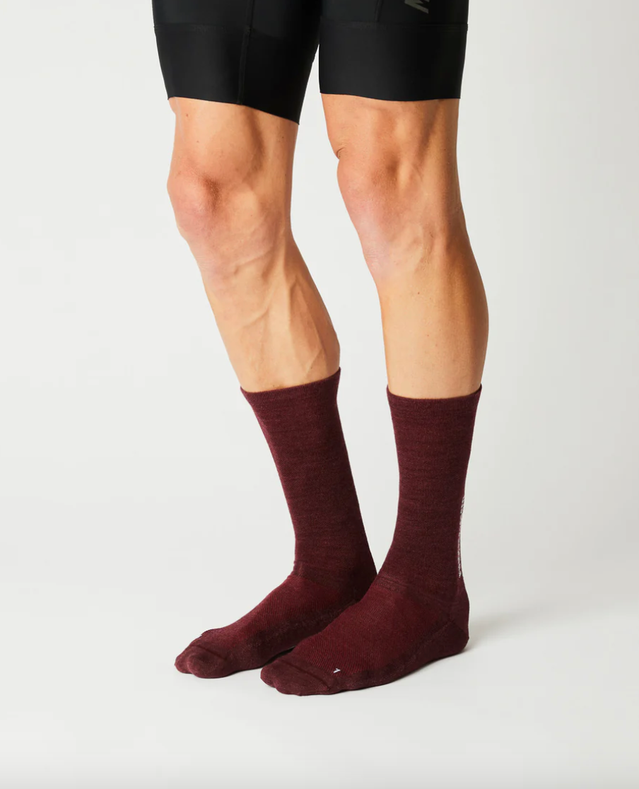 Fingerscrossed Light Merino Silk Socks / Bordeaux - KULT • Cycling Shop & Café